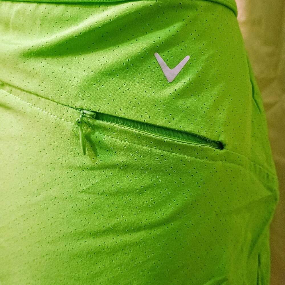 Callaway Women's Lime Green Mini Golf Skort Opti-Dri Small Skirt Tennis